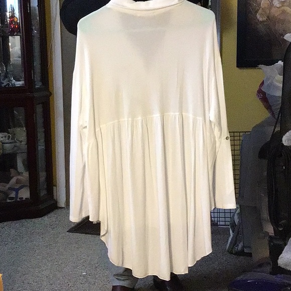 CHA CHA VENTE woman's blouse  sz L  white - Picture 2 of 7